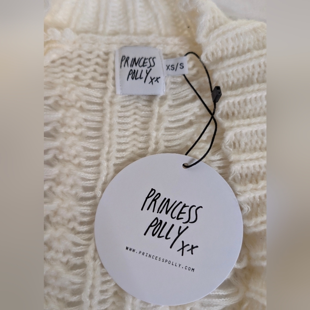 NWT Princess Polly Cream Abner Cable Knit Cardigan Sz XS/S - Picture 10 of 15
